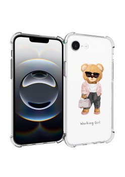 Husa Antisoc pentru iPhone 16e, AirBag PRO, Clear, Working Girl
