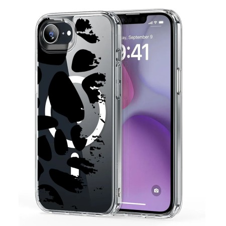Husa pentru iPhone 16e, Atasare Magnetica, MagSafe, Pattern Skin 08, Clear
