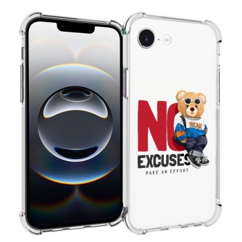 Husa Antisoc pentru iPhone 16e, AirBag PRO, Clear, No Excuses