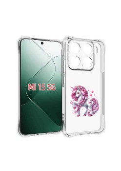 Husa Antisoc pentru Xiaomi 15 - AirBag TPU - Unicorn Roz - Transtarent