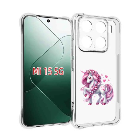 Husa Antisoc pentru Xiaomi 15 - AirBag TPU - Unicorn Roz - Transtarent