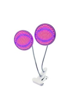 Lampă cu LED pentru Plante de Interior, 290 LED-uri, Cap Dublu, 2 Culori, Fără Căldură, Prindere cu Clips, 46x11.5x9.2 cm