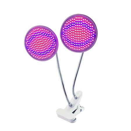 Lampă cu LED pentru Plante de Interior, 290 LED-uri, Cap Dublu, 2 Culori, Fără Căldură, Prindere cu Clips, 46x11.5x9.2 cm