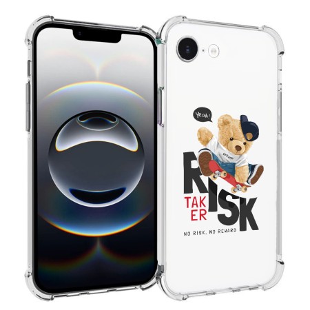 Husa Antisoc pentru iPhone 16e, AirBag PRO, Transparent, Risk Taker