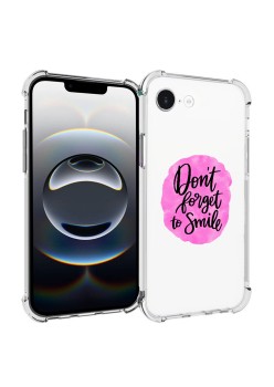 Husa Antisoc pentru iPhone 16e, AirBag PRO, Clear, Don't Forget To Smile