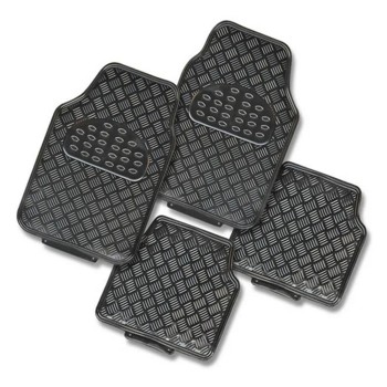 Set Covorase Auto Universale Model Diamond – 4 Buc, Culoare Crom Negru, Material Plastic, Antialunecare