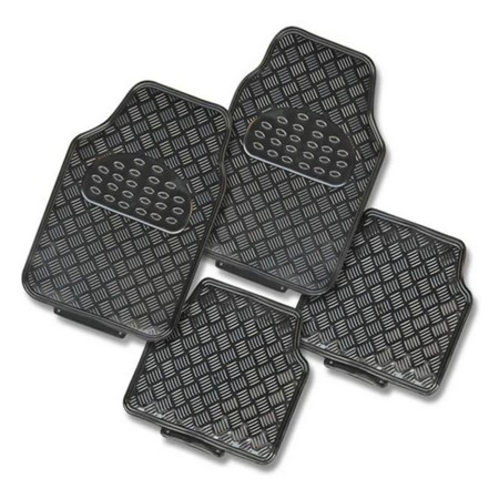 Set Covorase Auto Universale Model Diamond – 4 Buc, Culoare Crom Negru, Material Plastic, Antialunecare