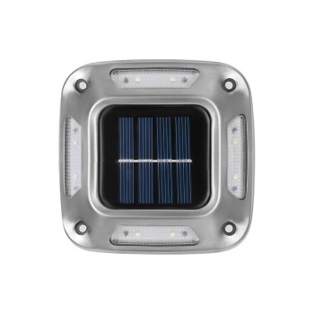 Lampă Solară LED pentru Grădină, 8 LED-uri, Montaj Perete & Sol, IP65, ABS & Policarbonat, 9x9 cm, 600mAh, Alb Rece