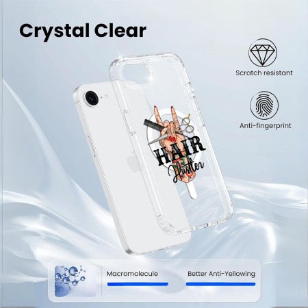 Husa pentru iPhone 16e, Atasare Magnetica, MagSafe, Hair Hustler, Clear