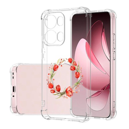 Husa Antisoc pentru Oppo Reno13 Pro, AirBag, Pink wreath 15, Clear 