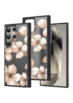 Husă pentru Samsung Galaxy S25 Ultra, Flower 9, Protecție Cameră, Antișoc, Design Slim, Negru