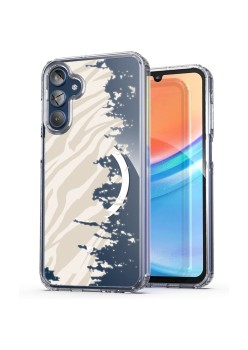 Husa pentru Samsung Galaxy A15 4G, Atasare Magnetica, MagSafe, Pattern Skin 10, Clear