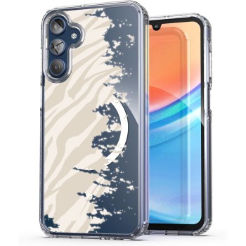 Husa pentru Samsung Galaxy A15 4G, Atasare Magnetica, MagSafe, Pattern Skin 10, Clear