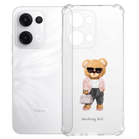 Husa Antisoc pentru Oppo Reno13, AirBag PRO, Clear, Working Girl