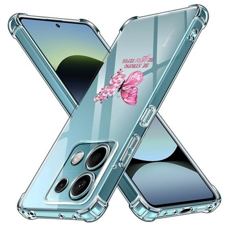 Husa Antisoc pentru Xiaomi Redmi Note 14S - AirBag TPU, Colțuri Ranforsate- Butterfly Roz 