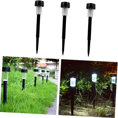 Lampă Solară LED pentru Grădină - Iluminare Alb Rece, Rezistentă la Intemperii, Senzor Automat, 36.5 cm, Argintie