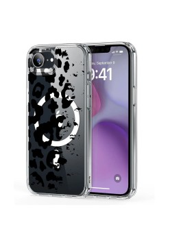 Husa pentru iPhone 16e, Atasare Magnetica, MagSafe, Pattern Skin 42, Clear