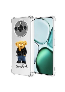 Husa Antisoc pentru Honor X9c Smart, AirBag PRO, Clear, Stay Real
