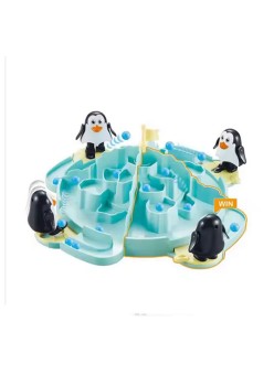 Joc Batalia Pinguinilor, 3 ani+, Tabla de Joc, Figurine Pinguini, Mingi, Interactiv pentru Copii, Multicolor