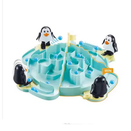 Joc Batalia Pinguinilor, 3 ani+, Tabla de Joc, Figurine Pinguini, Mingi, Interactiv pentru Copii, Multicolor