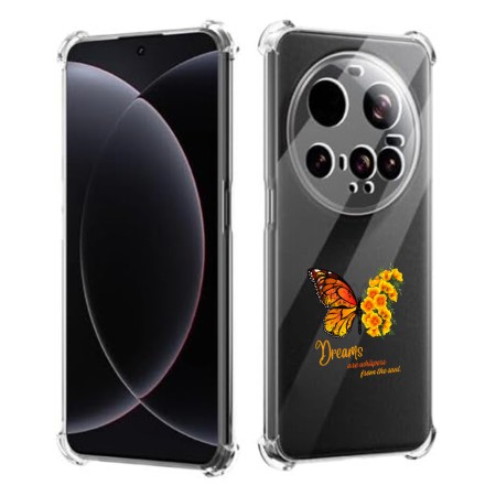 Husa Antisoc pentru Xiaomi 15 Ultra - AirBag TPU, Colțuri Ranforsate- Butterfly Galben 