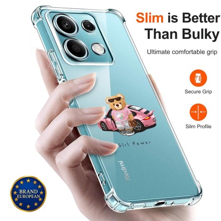 Husa Antisoc pentru Xiaomi Redmi Note 14S - AirBag TPU, Colțuri Ranforsate - Girl Power