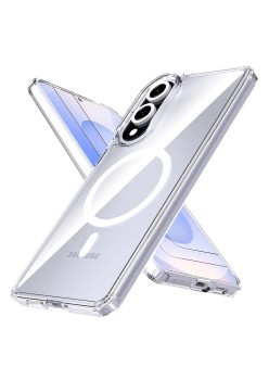 Husa pentru Samsung Galaxy S25 Edge, Atasare Magnetica, MagSafe, Transparent