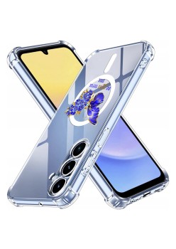 Husa Antisoc pentru Samsung Galaxy A16 AirBag TPU, Colțuri Ranforsate- Butterfly Albastru