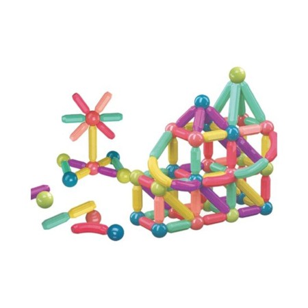 Set 25 de Piese Puzzle de Constructie, 3 Ani, ABS, Magnetice, 16x6x14 cm, Multicolor