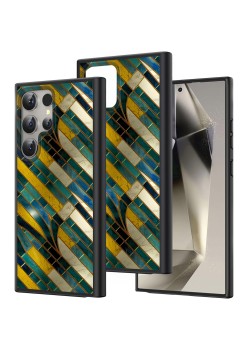 Husă pentru Samsung Galaxy S25 Ultra, DC Cobalt Marble, Protecție Cameră, Antișoc, Design Slim, Galben - Multicolor