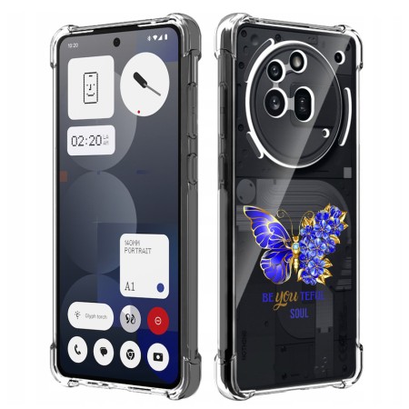 Husa Antisoc pentru Nothing Phone (3a) Pro - AirBag TPU, Colțuri Ranforsate- Butterfly Mov 
