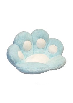Pernă Decorativă SoftPaw, Design Lăbuță de Pisică, Material Plus Moale, Confortabilă pentru Scaun, Canapea sau Podea, 80x70 cm, Albastru Deschis
