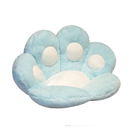 Pernă Decorativă SoftPaw, Design Lăbuță de Pisică, Material Plus Moale, Confortabilă pentru Scaun, Canapea sau Podea, 80x70 cm, Albastru Deschis