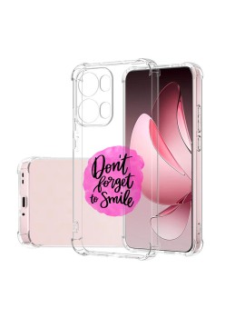 Husa Antisoc pentru Oppo Reno13 Pro, AirBag PRO, Clear, Don't Forget To Smile