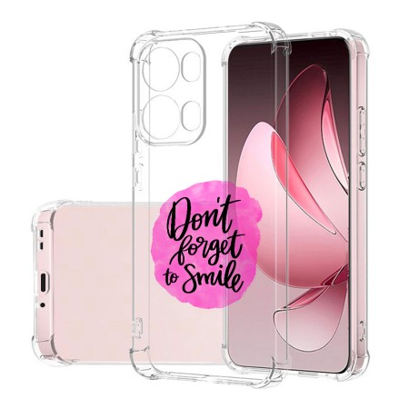 Husa Antisoc pentru Oppo Reno13 Pro, AirBag PRO, Clear, Don't Forget To Smile