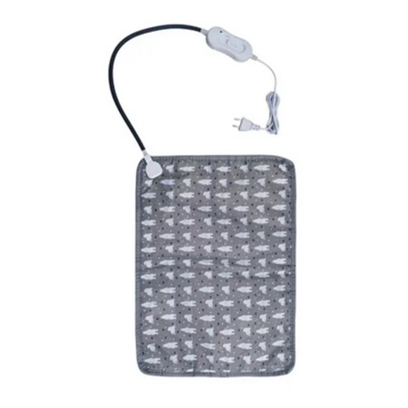Pătură Electrică pentru Animale de Companie, Pernă Termică pentru Câini și Pisici, 2 Trepte de Reglaj, Sistem Anti-Alunecare, 45x45 cm, 28W, Gri