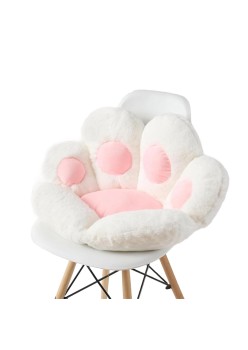 Pernă Decorativă pentru Scaun, Design Lăbuță de Pisică, Material Plus Moale, Confort Maxim, 80x70 cm, Albă