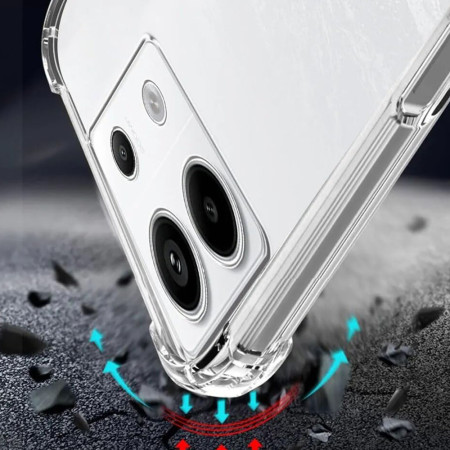 Husa Antisoc compatibila Xiaomi Redmi Note 13 5G, PRO AirBag, Clear