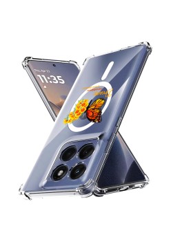 Husa Antisoc pentru Motorola Edge 60 / Edge 60 Fusion - AirBag Magsafe, Colțuri Ranforsate- Butterfly Galben 