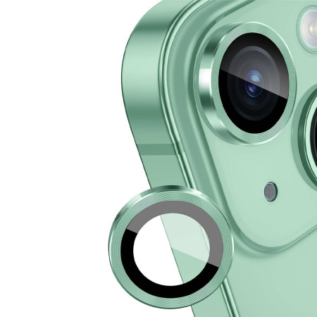 Folie Camera Foto compatibila Apple Iphone 15 Plus, 9H Anti Explozie Securizata, Green