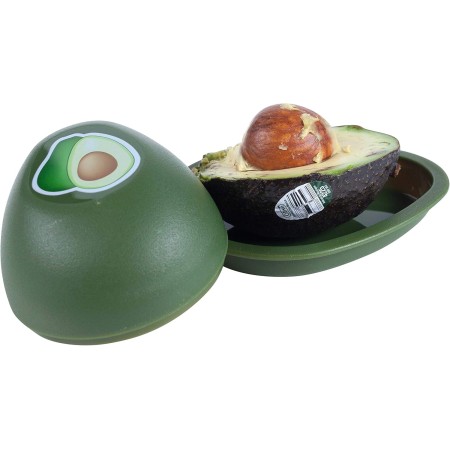 Cutie Depozitare Alimente din Plastic, Model Avocado, 12.5x12.5x5.4 cm, Verde