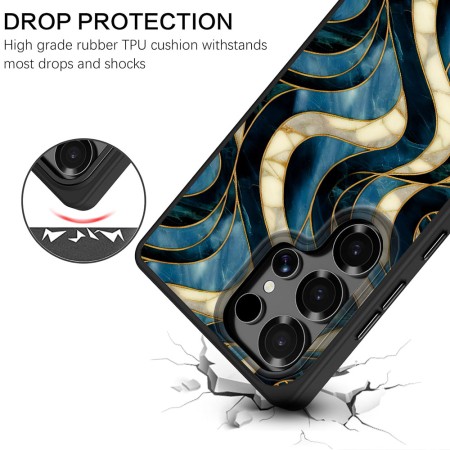 Husă pentru Samsung Galaxy S25 Ultra, DC Cobalt Marble, Protecție Cameră, Antișoc, Design Slim, Midnight Waves