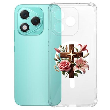 Husa Antisoc pentru Honor 400 Lite - AirBag Magsafe, Colțuri Ranforsate - Cross Floral