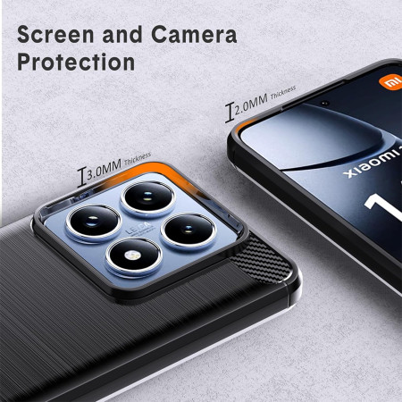 Husa Carbon pentru Xiaomi 14T, Tech Protects Anti-Soc, Black