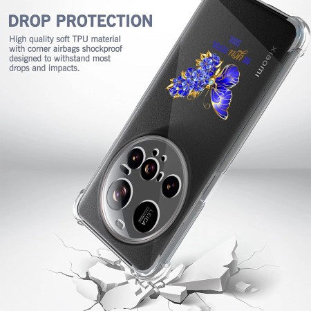 Husa Antisoc pentru Xiaomi 15 Ultra AirBag TPU, Colțuri Ranforsate- Butterfly Albastru
