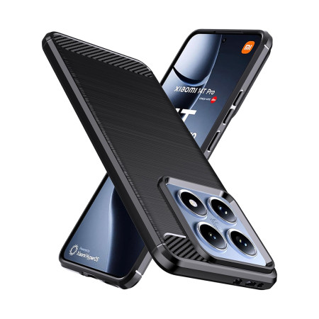 Husa Carbon pentru Xiaomi 14T, Tech Protects Anti-Soc, Black