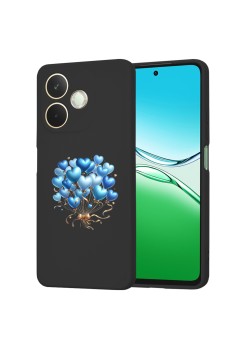 Husa pentru Oppo A5 Pro 4G / A5 Pro 5G, Microfibra in interior, Catifea Matt, Negru 23, Balloons