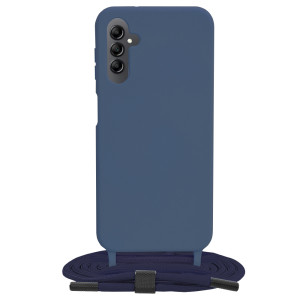 Husa compatibila cu Samsung Galaxy A14, Cu Snur Crossbody, HTPMAG Camera Protect, Albastru