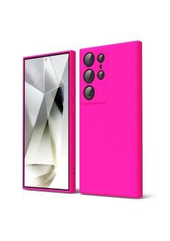 Husa pentru Samsung Galaxy S25 Ultra - SoftFlex, Microfibra in interior, Hot Pink