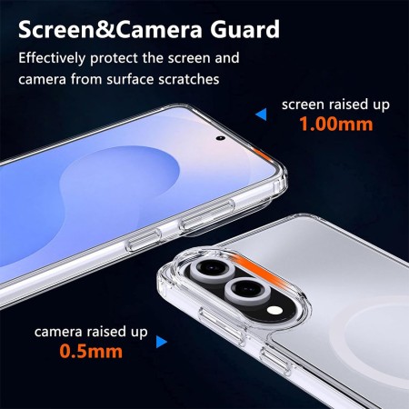 Husa pentru Samsung Galaxy S25 Edge, Atasare Magnetica, MagSafe, Transparent